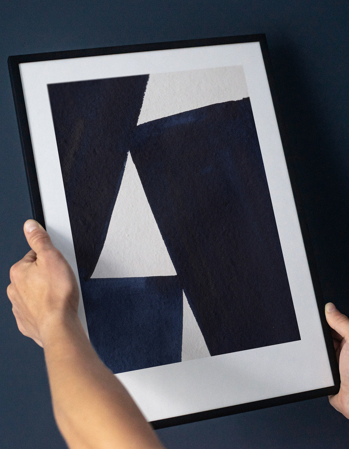 Rocket Jack minimal art print - Japandi design in navy/cream