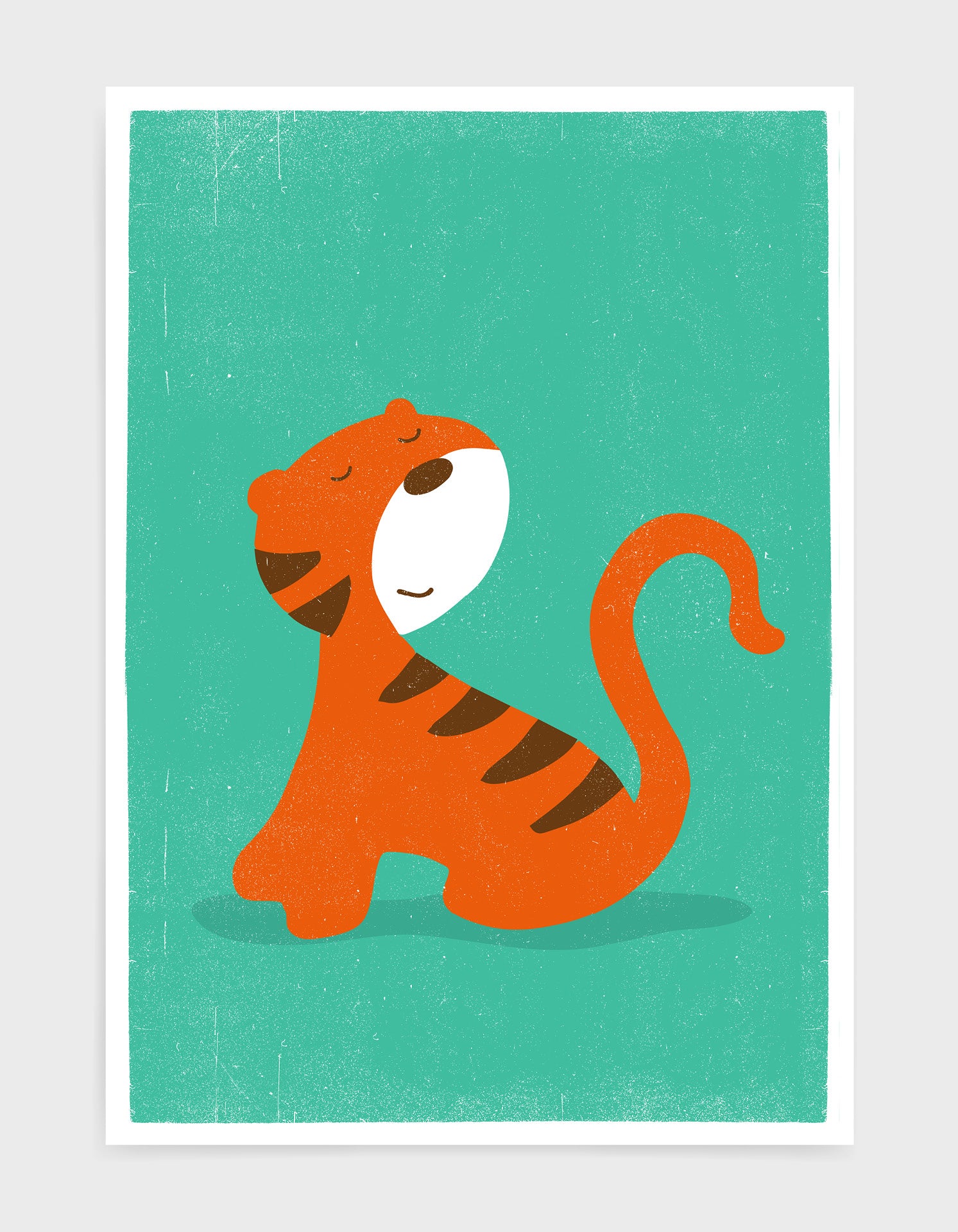 kids cute tiger print on green background