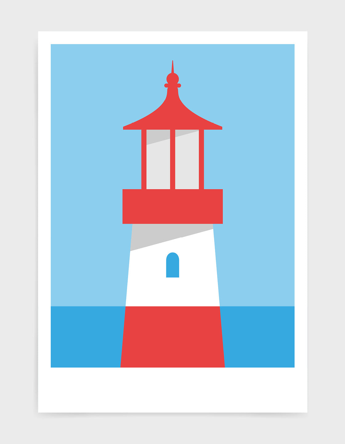 Image of the red and white lighthouse by itself