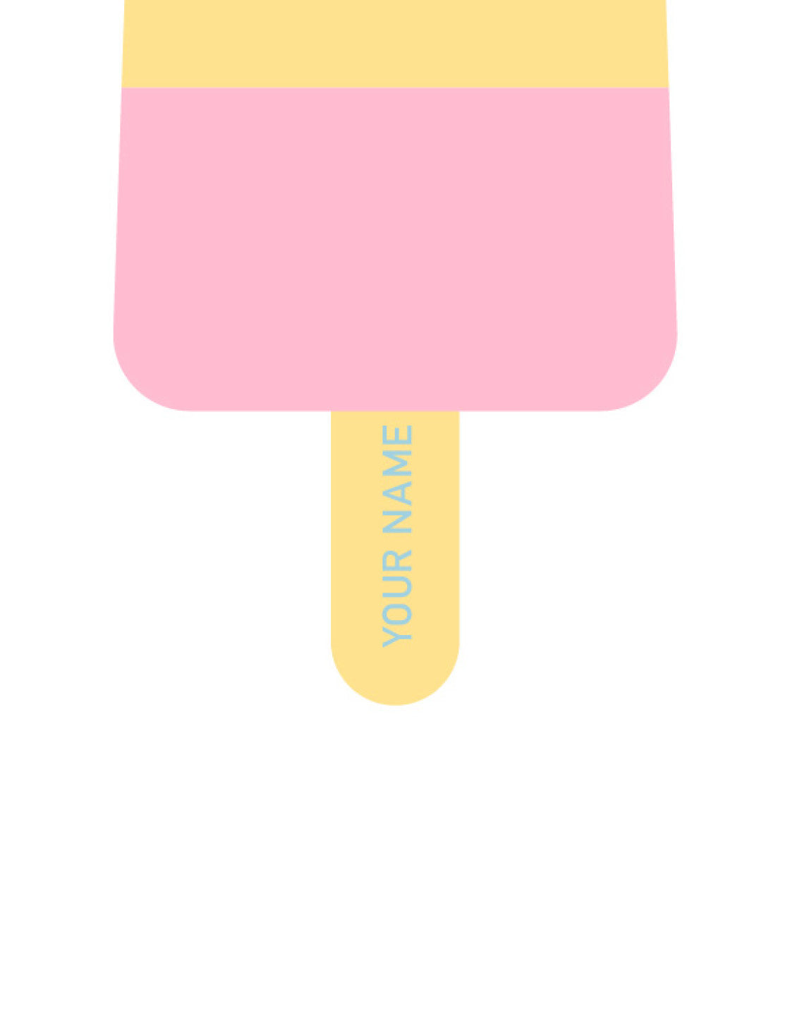 fab ice lolly print in pink, yellow and green with Personalised name on yellow stick