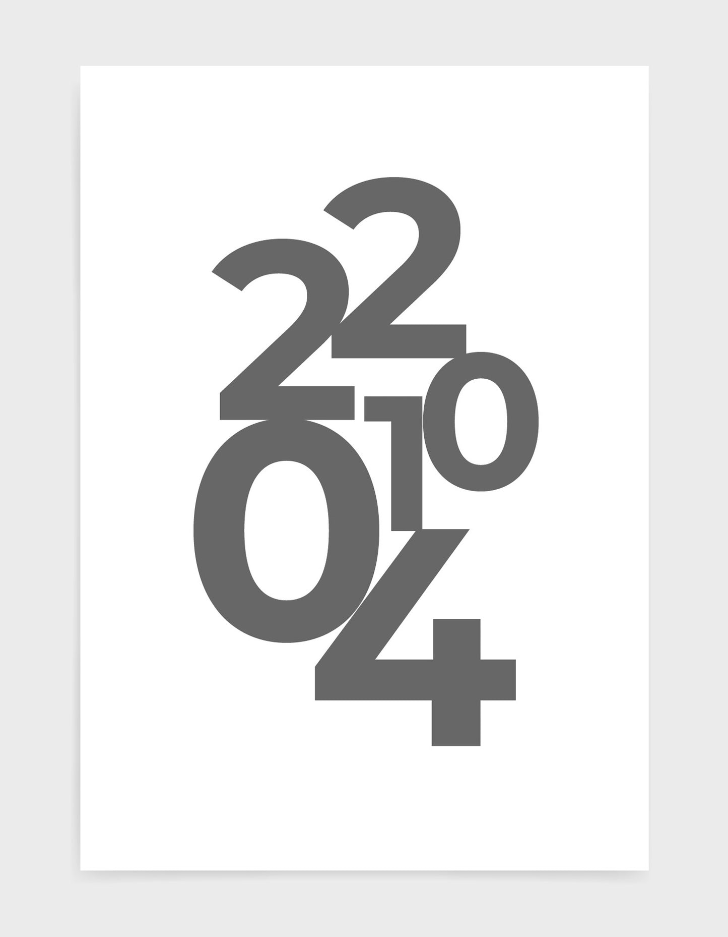 typography art print of Personalised date in grey text against a white background