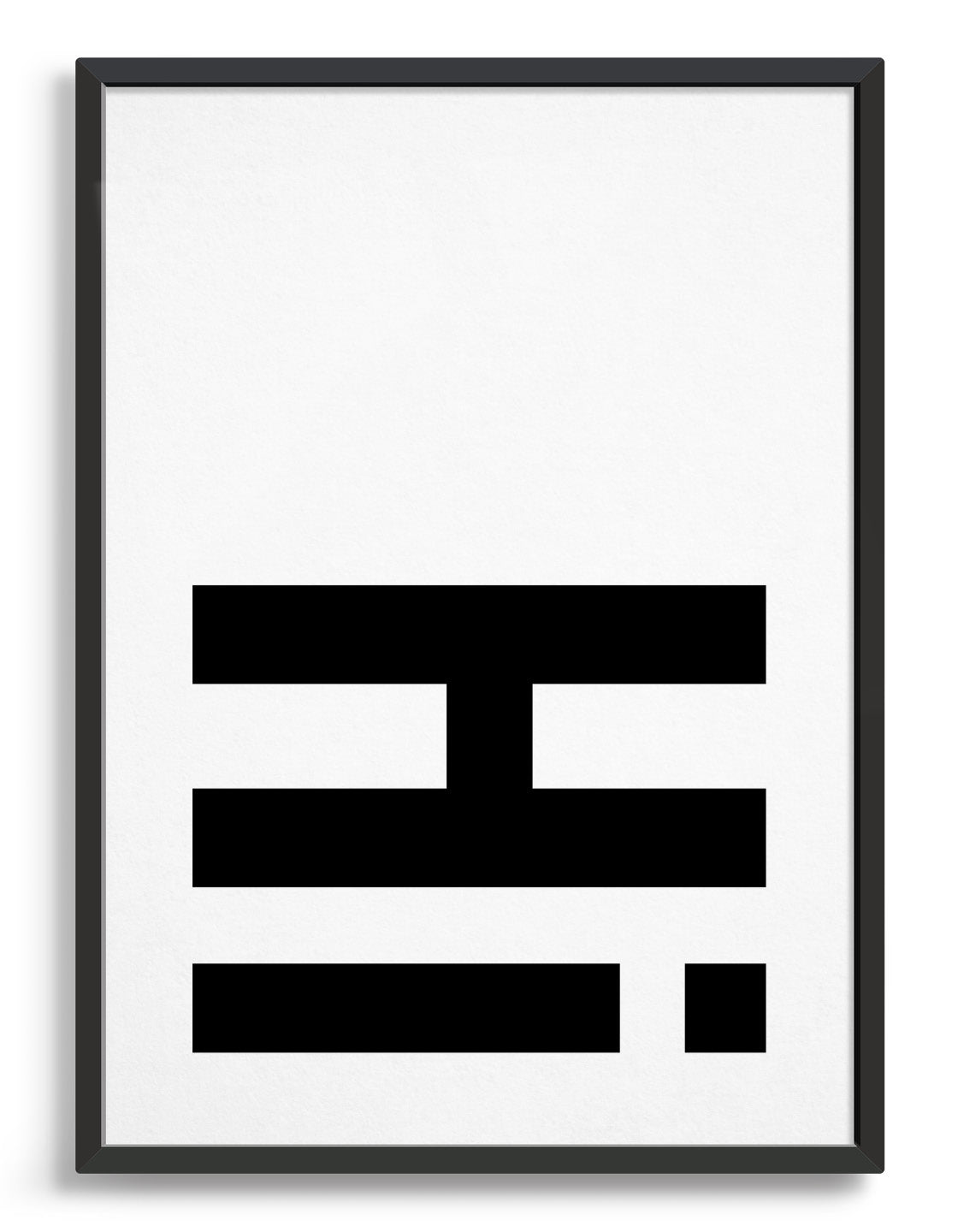 typography art print with hi in black against a white background
