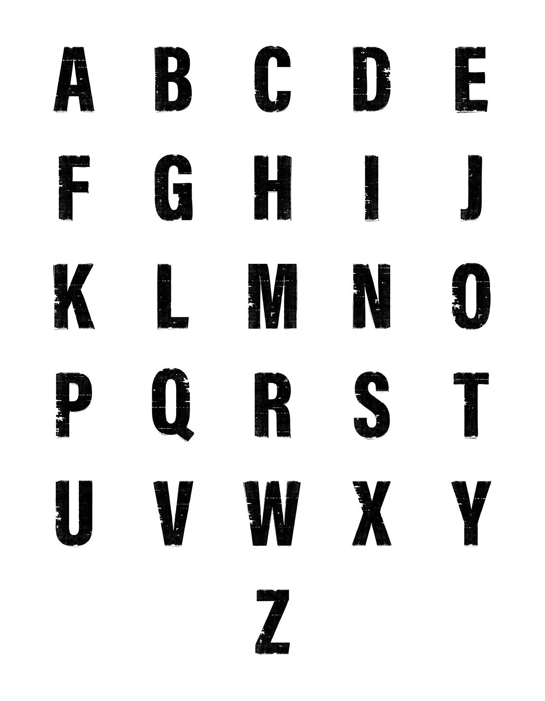 Image shows all the letters of the alphabet in black font against a white background