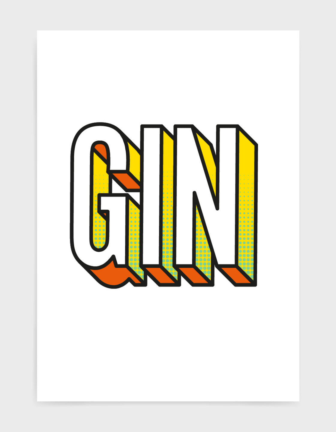 This gin typography wall print features our own bold typeface. A simple stylish typeface poster that any gin lover will want for their home.