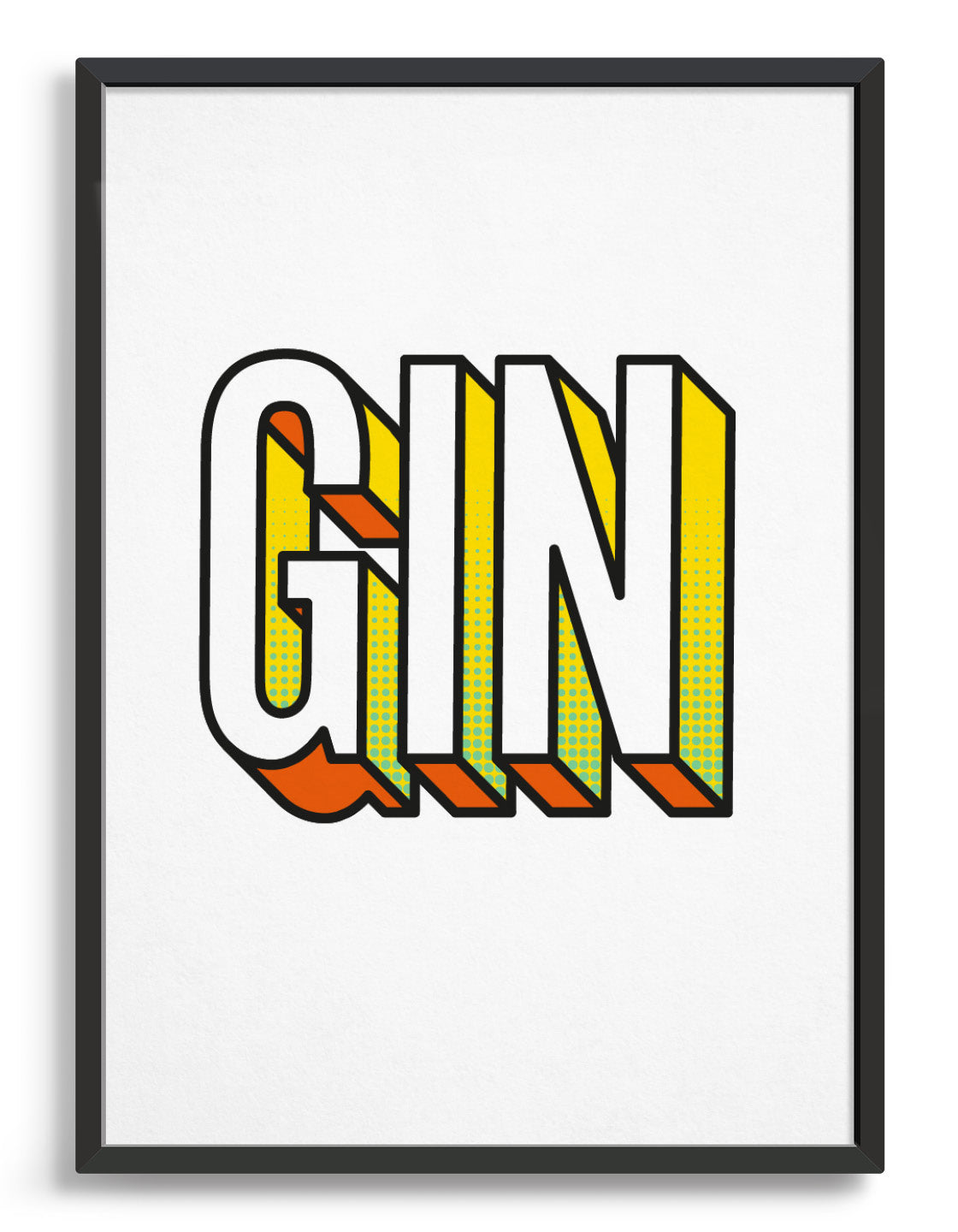 This gin typography wall print features our own bold typeface. A simple stylish typeface poster that any gin lover will want for their home.