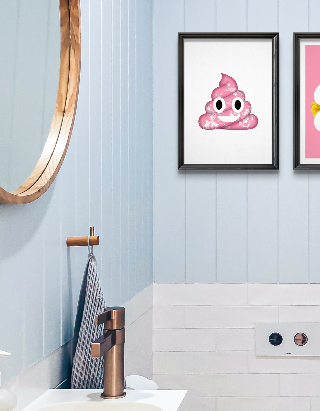 Pink poo emoji in situ