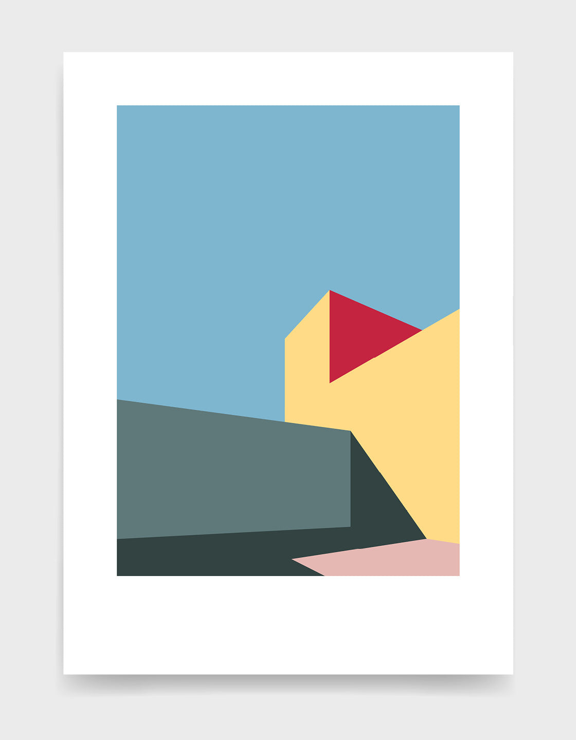 Minimal architecture inspired wall art / Abstract geometric poster for a gallery wall