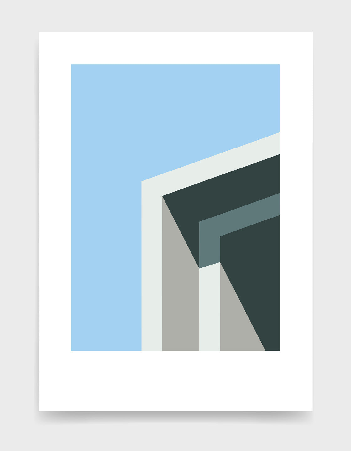 Minimal architecture poster / Abstract geometric art print