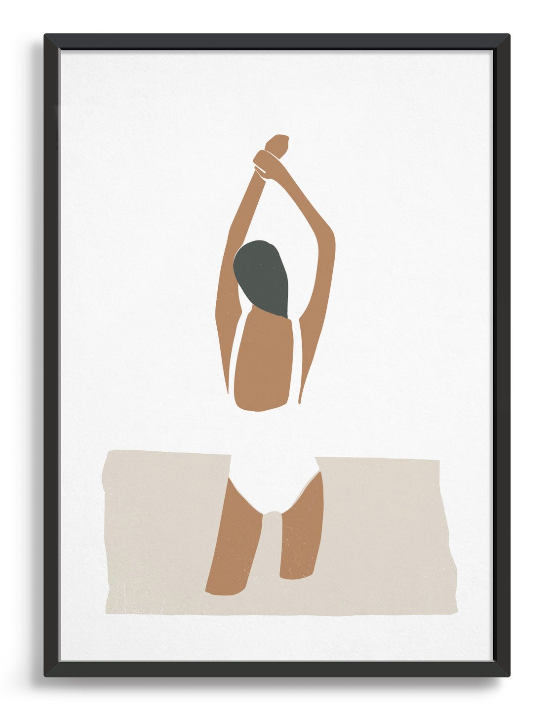 Add some minimal style to your home decor with this modern art print featuring a hand drawn woman in a swimsuit.