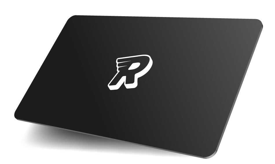 Image depicting Rocket Jack Gift card with black card and white R logo on the front